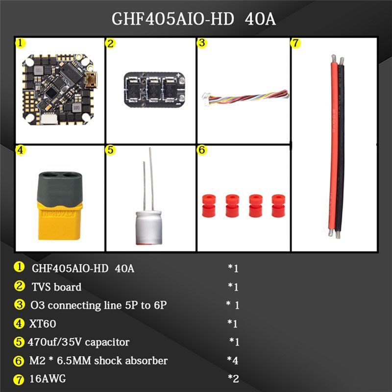 ABTI-GHF405AIO-HD 40A AIOフライトコ - Drone Esc のレビューと価格